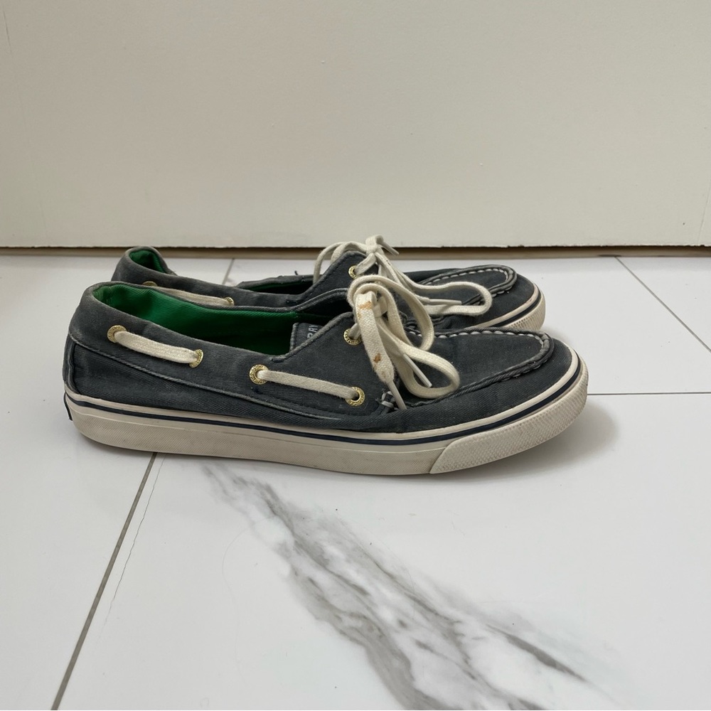 Sperry Blue Canvas Slip On Loafers Sneakers Shoes